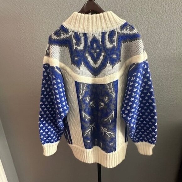 Vintage IB Diffusion Sport Mixed-Stitch Full Zip Sweater Cardigan - Size L - EUC - Picture 7 of 9